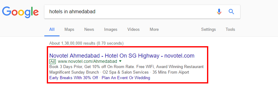 Google Search Ads Example